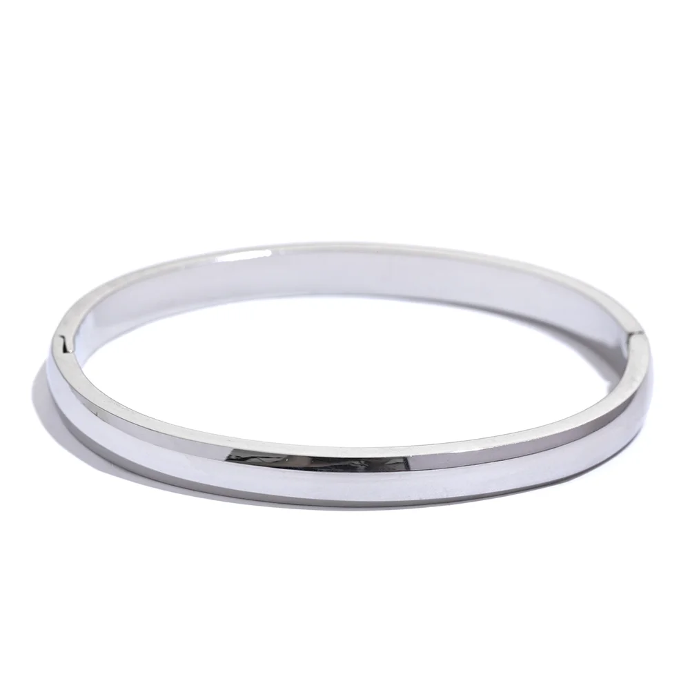 Infinity Loop Gold Plated Stainless Steel Bangle Minimalist Bracelet for Daily Wear