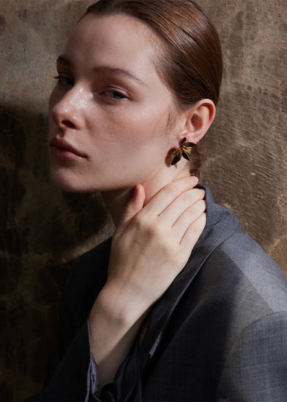 Garden Veil Gold Plated Stainless Steel Hypoallergenic Stud Earrings