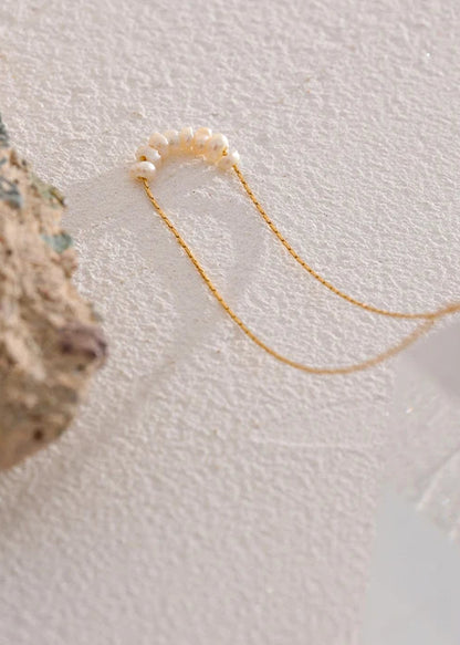 Freshwater Pearl Gold Plated Stainless Steel Pendant Necklace