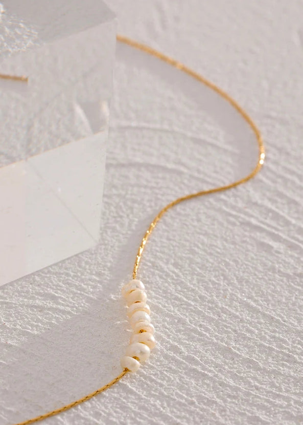 Freshwater Pearl Gold Plated Stainless Steel Pendant Necklace