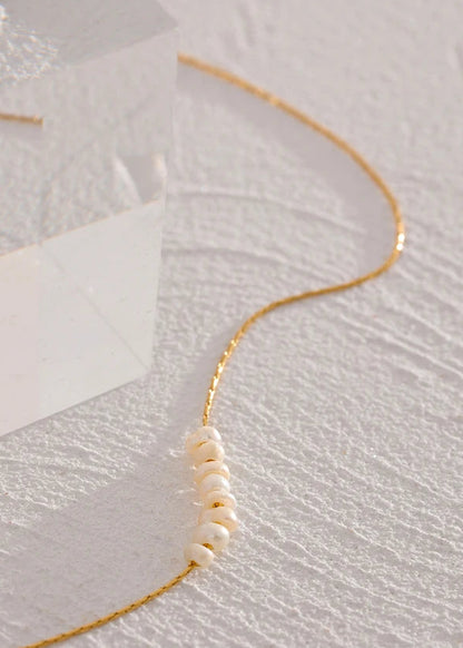 Freshwater Pearl Gold Plated Stainless Steel Pendant Necklace