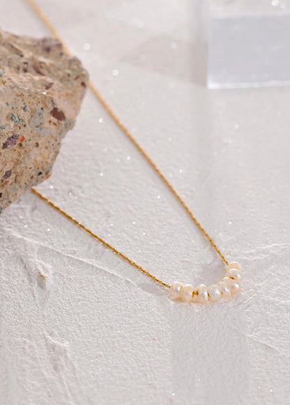 Freshwater Pearl Gold Plated Stainless Steel Pendant Necklace