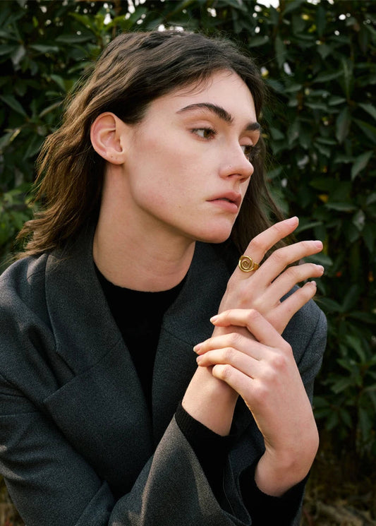 Maré Conch Gold Plated Stainless Steel Statement Ring