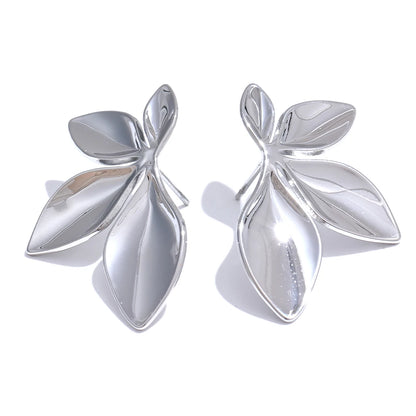 Garden Veil Gold Plated Stainless Steel Hypoallergenic Stud Earrings