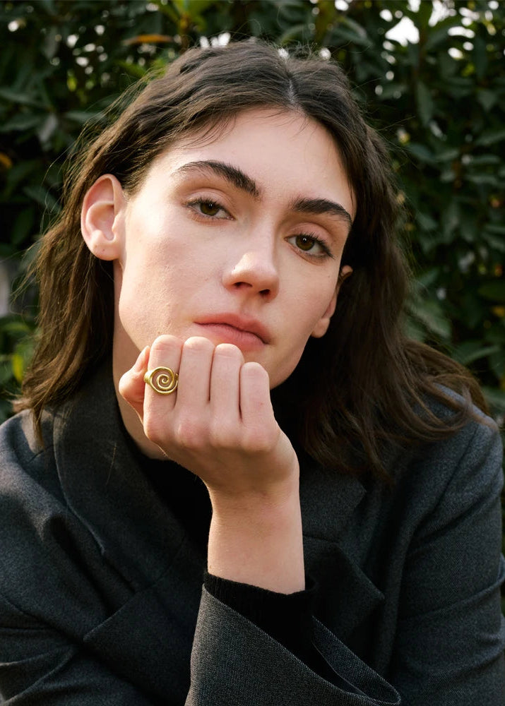 Maré Conch Gold Plated Stainless Steel Statement Ring
