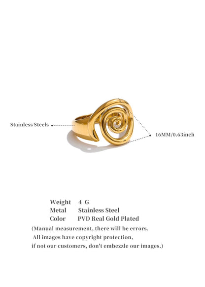 Maré Conch Gold Plated Stainless Steel Statement Ring