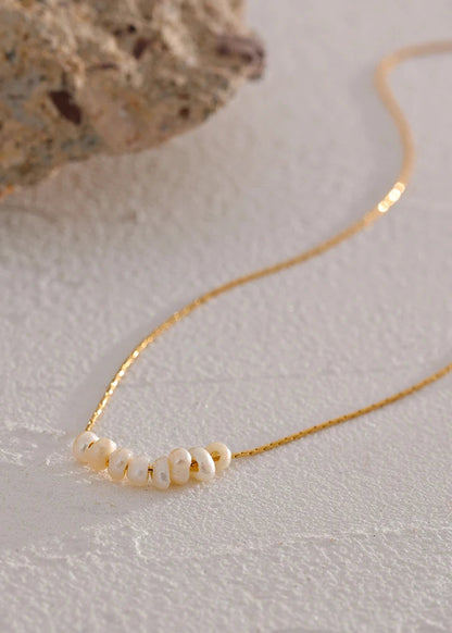 Freshwater Pearl Gold Plated Stainless Steel Pendant Necklace