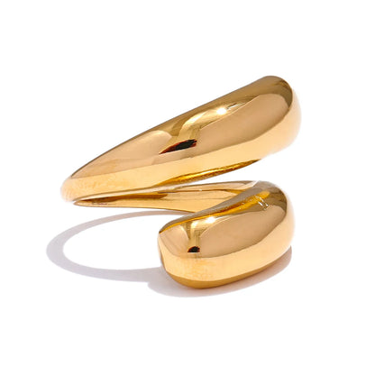 Cyclone Chic Gold Plated Stainless Steel Adjustable Statement Ring