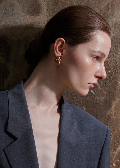 Garden Veil Gold Plated Stainless Steel Hypoallergenic Stud Earrings