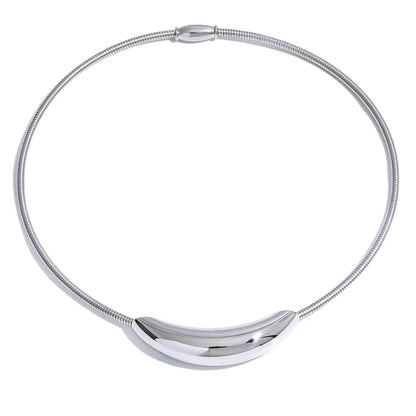 Modern Curve Gold Plated Stainless Steel Choker Necklace