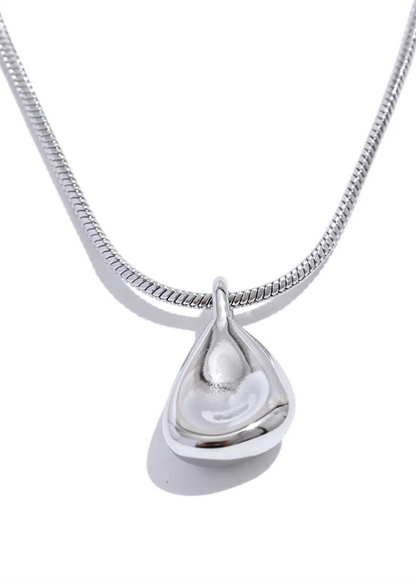 Aqua Drop Gold Plated Stainless Steel Pendant Necklace