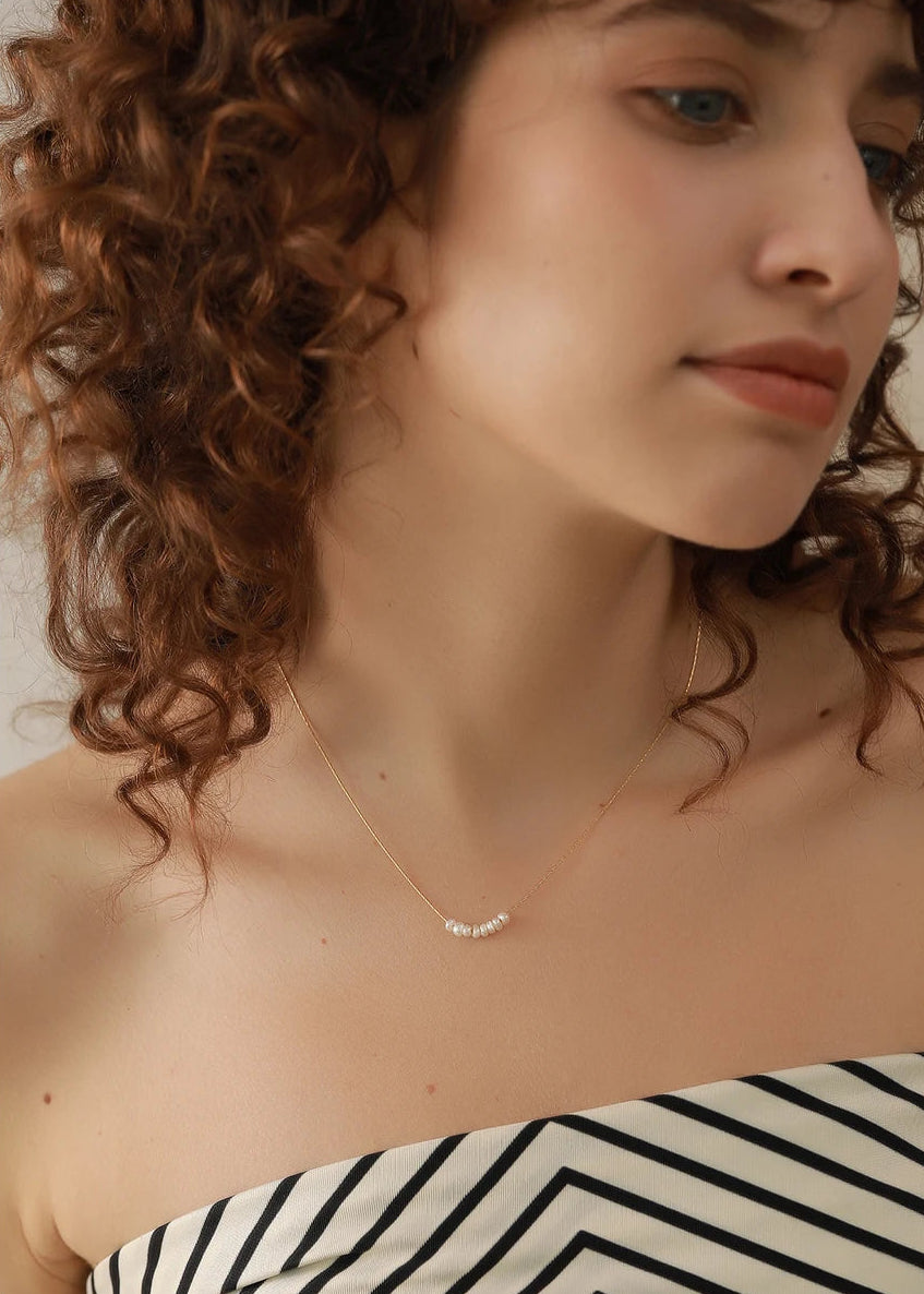 Freshwater Pearl Gold Plated Stainless Steel Pendant Necklace