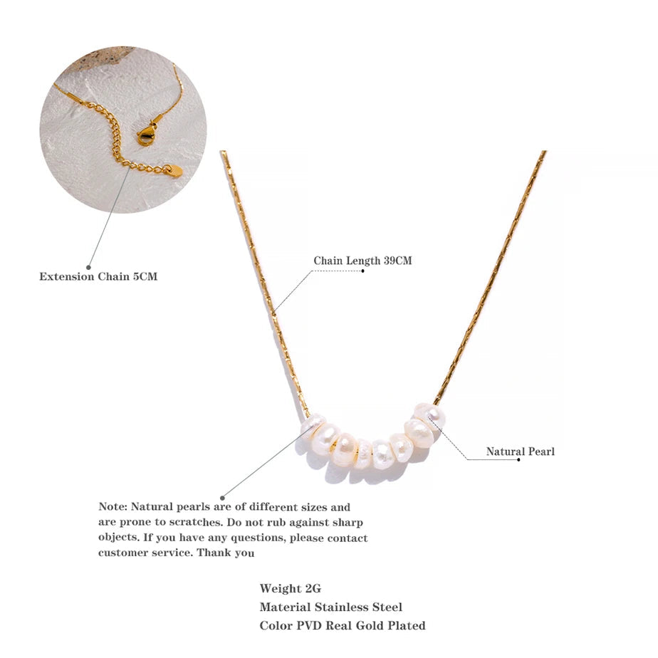 Freshwater Pearl Gold Plated Stainless Steel Pendant Necklace