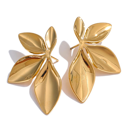 Garden Veil Gold Plated Stainless Steel Hypoallergenic Stud Earrings