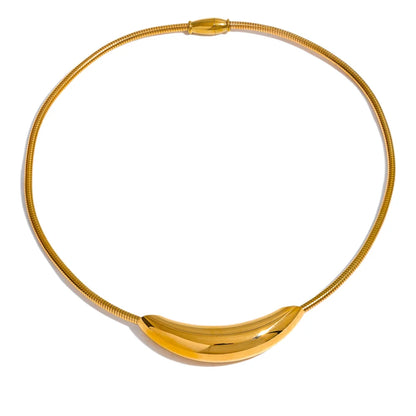 Modern Curve Gold Plated Stainless Steel Choker Necklace