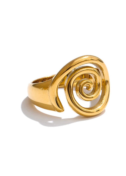 Maré Conch Gold Plated Stainless Steel Statement Ring